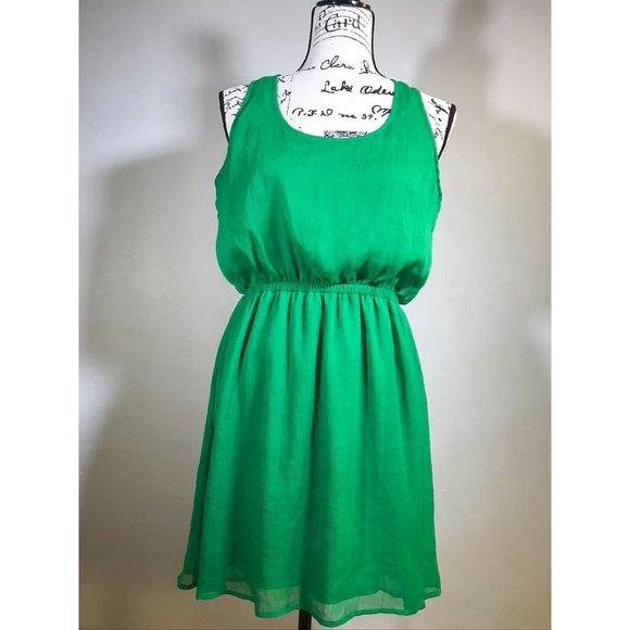 Kelly Green Racer Back Tank Dress - Picture 1 of 4